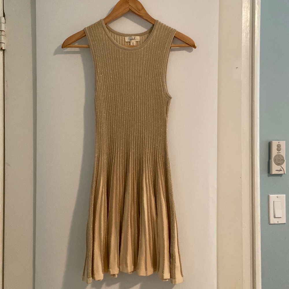 Girls Gorgeous Gold Peek Dress, Size 12
